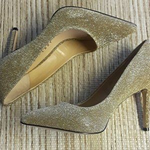 Katy Perry The Sissy Gold Chunky Glitter Pumps 9